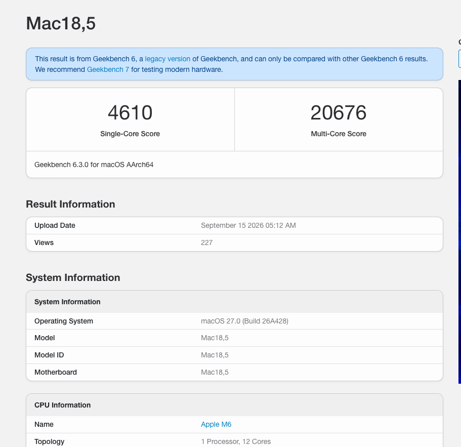 Apple M6 跑分曝光!多核快 M5 20%,但單核輸 A20 Pro - 電腦王阿達 Apple M6 跑分曝光!多核快 M5 20%,但單核輸 A20 Pro - 電腦王阿達