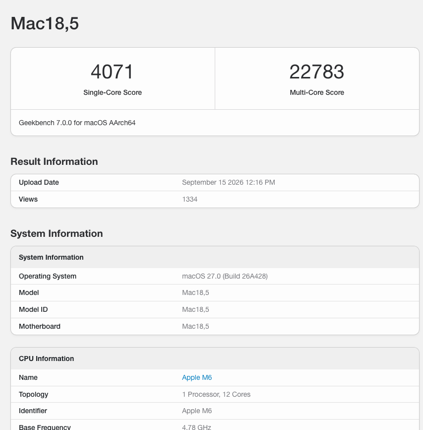 Apple M6 跑分曝光!多核快 M5 20%,但單核輸 A20 Pro - 電腦王阿達 Apple M6 跑分曝光!多核快 M5 20%,但單核輸 A20 Pro - 電腦王阿達