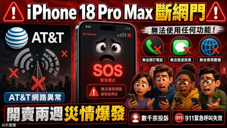 美國 iPhone 18 Pro Max 驚爆網路斷線災情，蘋果認了：中招只能換機