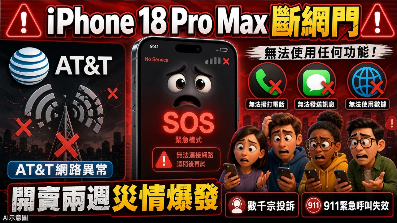 美國 iPhone 18 Pro Max 驚爆網路斷線災情,蘋果認了:中招只能換機 - 電腦王阿達 美國 iPhone 18 Pro Max 驚爆網路斷線災情,蘋果認了:中招只能換機 - 電腦王阿達