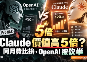 頂尖模型誰訂閱比較划算？SemiAnalysis 實測：Anthropic 訂閱價值是 OpenAI 的 5 倍