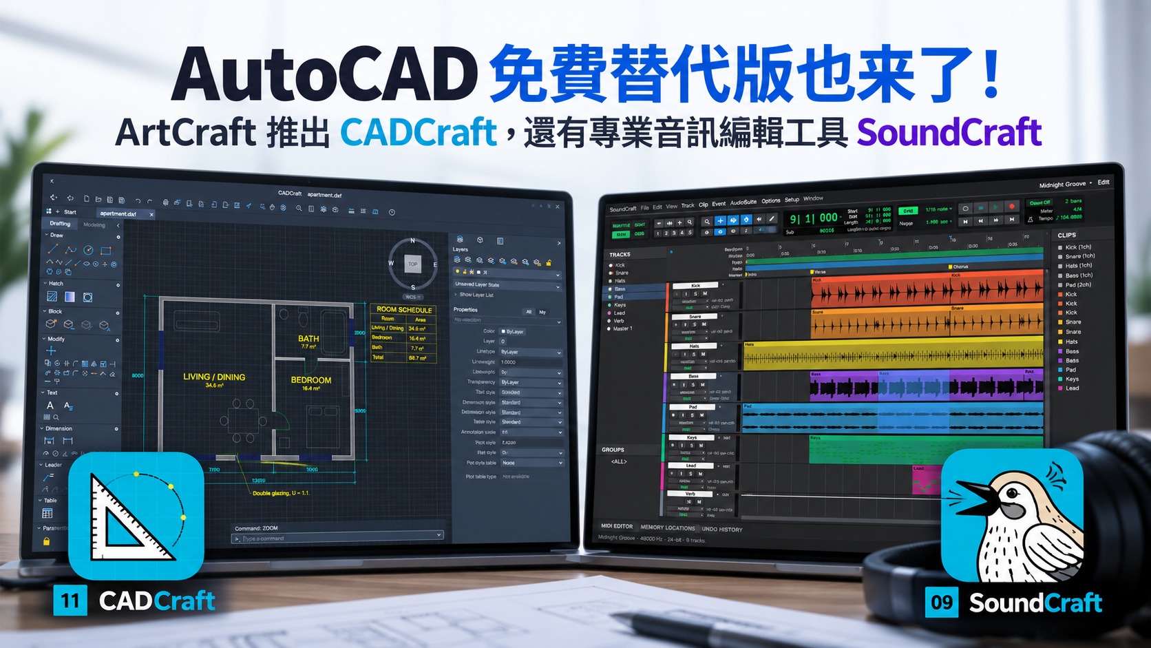 AutoCAD 免費替代版也來了!ArtCraft 推出 CADCraft,還有專業音訊編輯工具 SoundCraft - 電腦王阿達 AutoCAD 免費替代版也來了!ArtCraft 推出 CADCraft,還有專業音訊編輯工具 SoundCraft - 電腦王阿達
